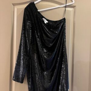 The Room Black Sequin One Shoulder Dress